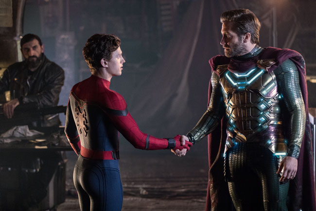 Tom Holland and Jake Gyllenhal in Spider-Man: Far From Home